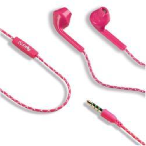 CELLY UP100PK AURICOLARI CON MICROFONO CAVO 130CM JACK 3.5MM COLORE PINK